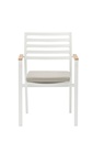 Silla de comedor broome, aluminio blanco  y teca 