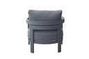 Sofa de 1 plaza Babylon. Aluminio gris antracita y textil gris marino