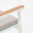 Silla de comedor broome, aluminio blanco  y teca 