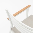 Silla de comedor broome, aluminio blanco  y teca 