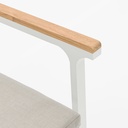Silla de comedor broome, aluminio blanco  y teca 