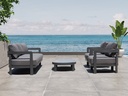 Sofa de 1 plaza Babylon. Aluminio gris antracita y textil gris marino