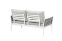 Sofa 2 plazas Walga aluminio blanco cojin gris claro