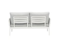 Sofa 2 plazas Walga aluminio blanco cojin gris claro
