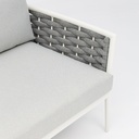Sofa 2 plazas Walga aluminio blanco cojin gris claro