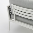 Sofa 2 plazas Walga aluminio blanco cojin gris claro