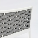 Sofa 2 plazas Walga aluminio blanco cojin gris claro