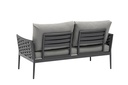 Sofa 2 plazas Walga aluminio antracita cojin gris medio