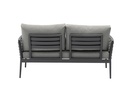 Sofa 2 plazas Walga aluminio antracita cojin gris medio