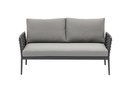 Sofa 2 plazas Walga aluminio antracita cojin gris medio