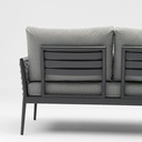 Sofa 2 plazas Walga aluminio antracita cojin gris medio