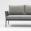Sofa 2 plazas Walga aluminio antracita cojin gris medio