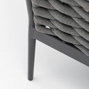 Sofa 2 plazas Walga aluminio antracita cojin gris medio