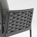 Sofa 2 plazas Walga aluminio antracita cojin gris medio