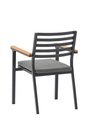Silla de comedor broome, aluminio antracita  y teca 