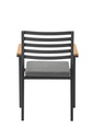 Silla de comedor broome, aluminio antracita  y teca 