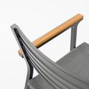 Silla de comedor broome, aluminio antracita  y teca 