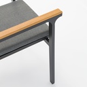 Silla de comedor broome, aluminio antracita  y teca 