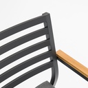 Silla de comedor broome, aluminio antracita  y teca 