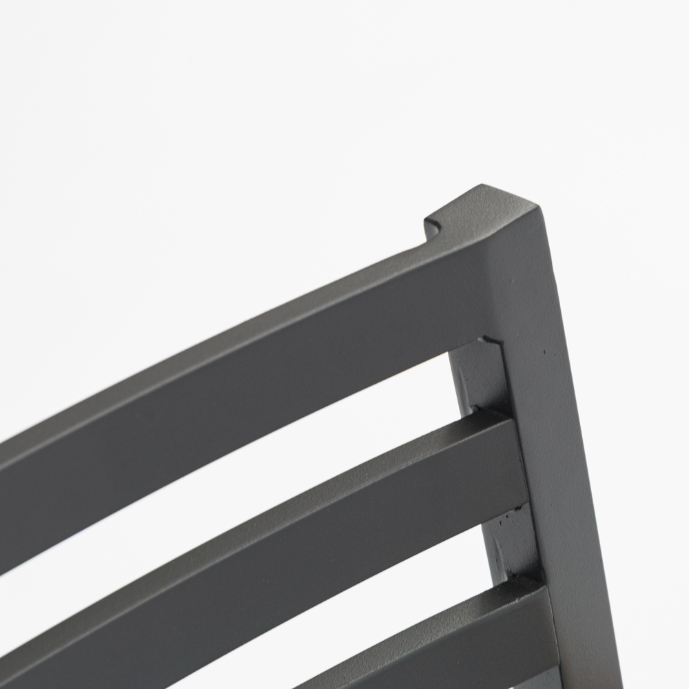 Silla de comedor broome, aluminio antracita  y teca 