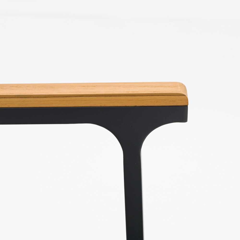 Silla de comedor broome, aluminio antracita  y teca 