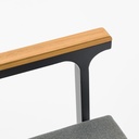 Silla de comedor broome, aluminio antracita  y teca 