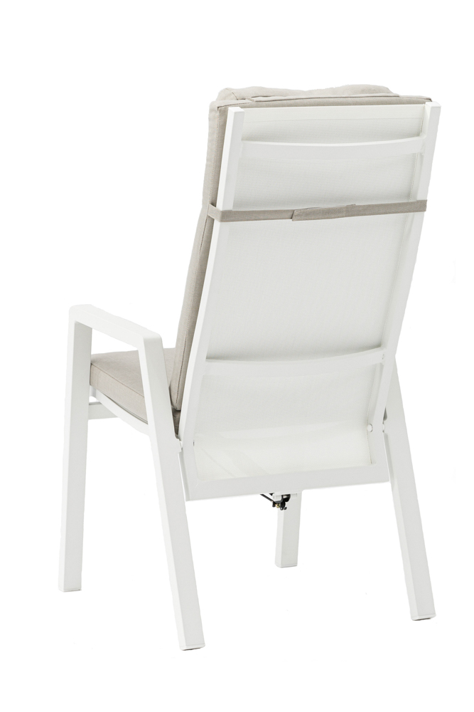 Sillon de  comedor Albury aluminio blanco