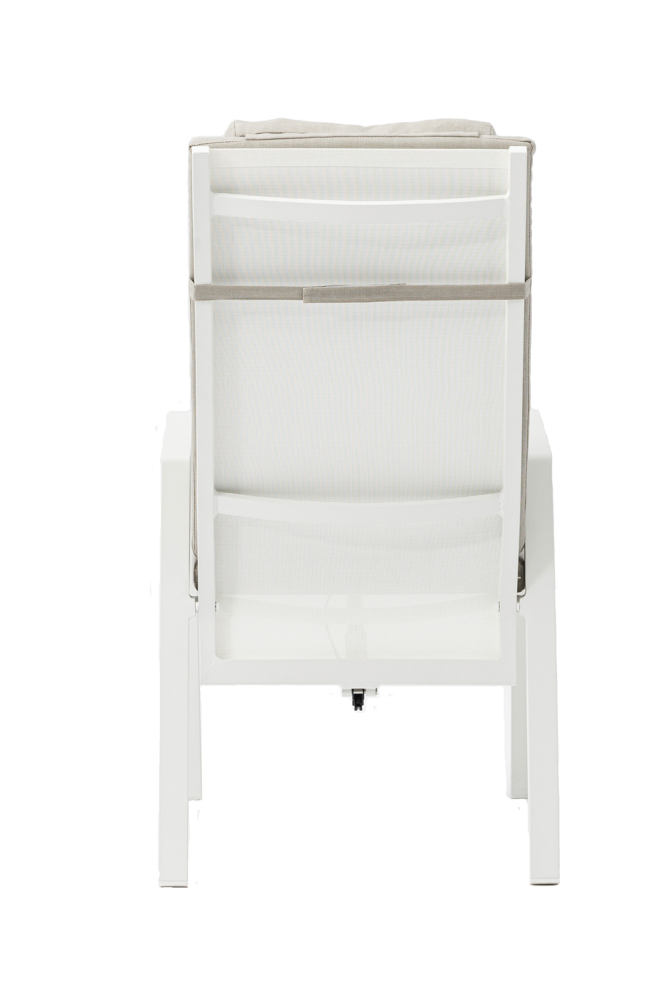 Sillon de  comedor Albury aluminio blanco