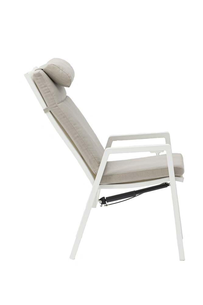 Sillon de  comedor Albury aluminio blanco