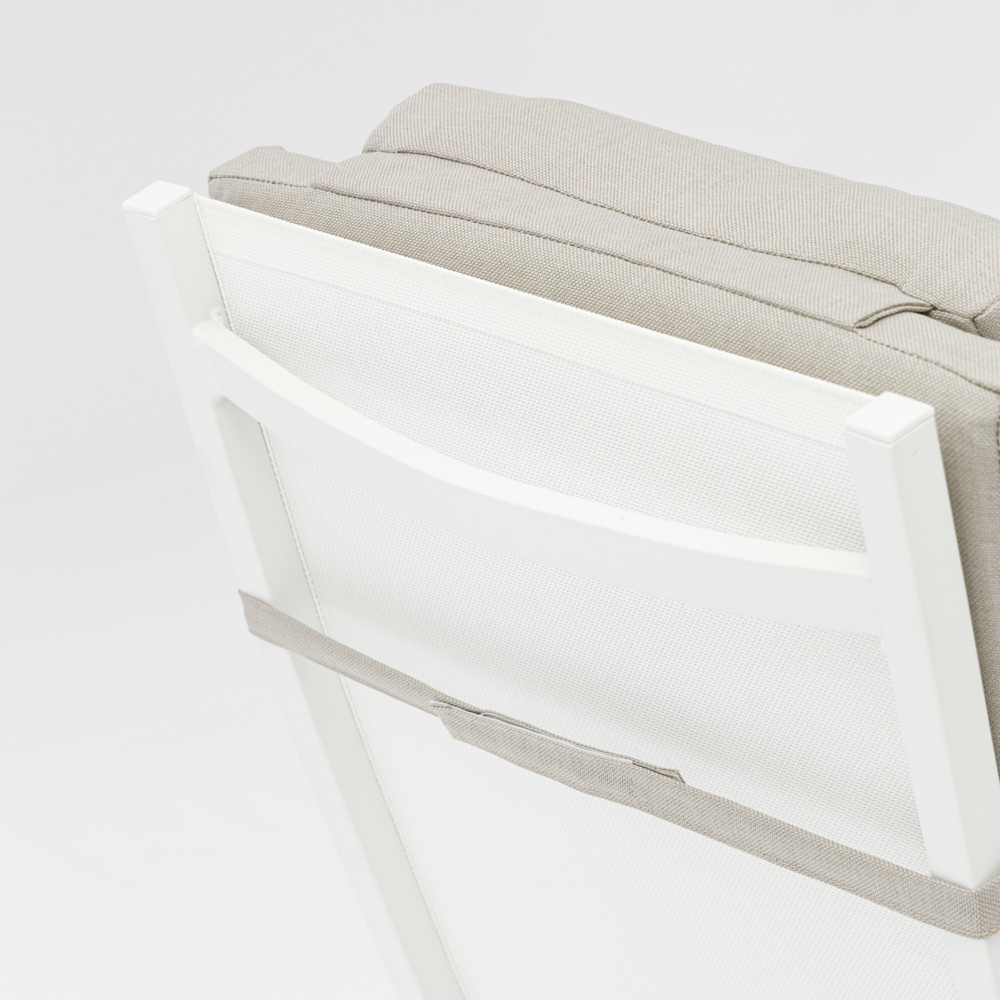 Sillon de  comedor Albury aluminio blanco