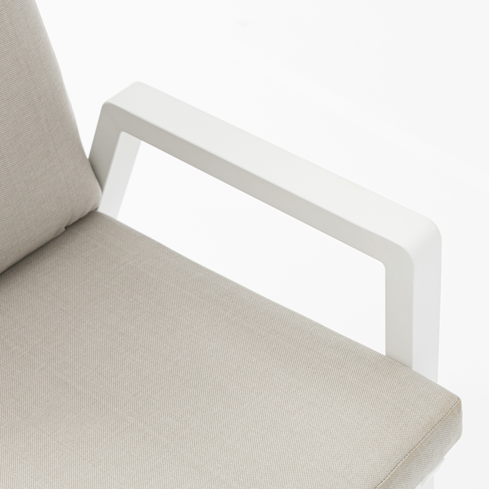 Sillon de  comedor Albury aluminio blanco