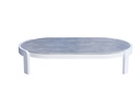 Mesa de centro Babylon. Aluminio blanco y top ceram. Gris moteado