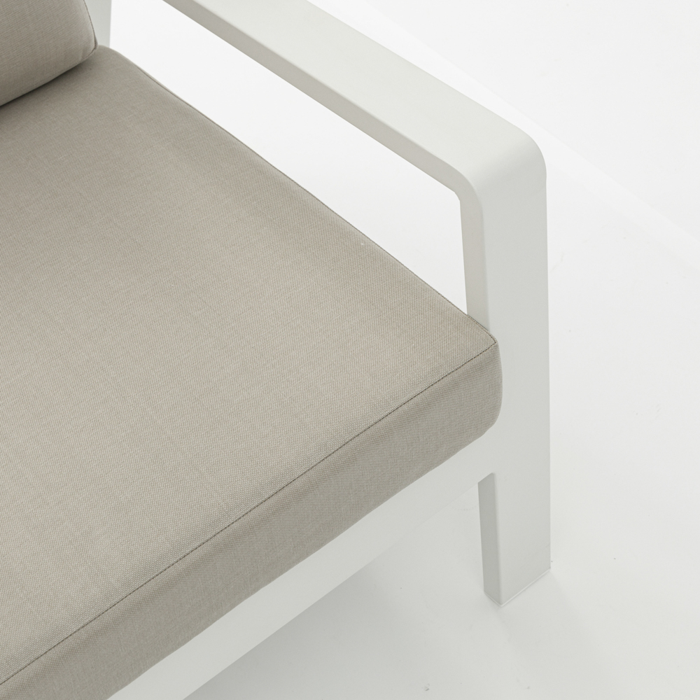 Sofa 1 plaza Albury aluminio blanco