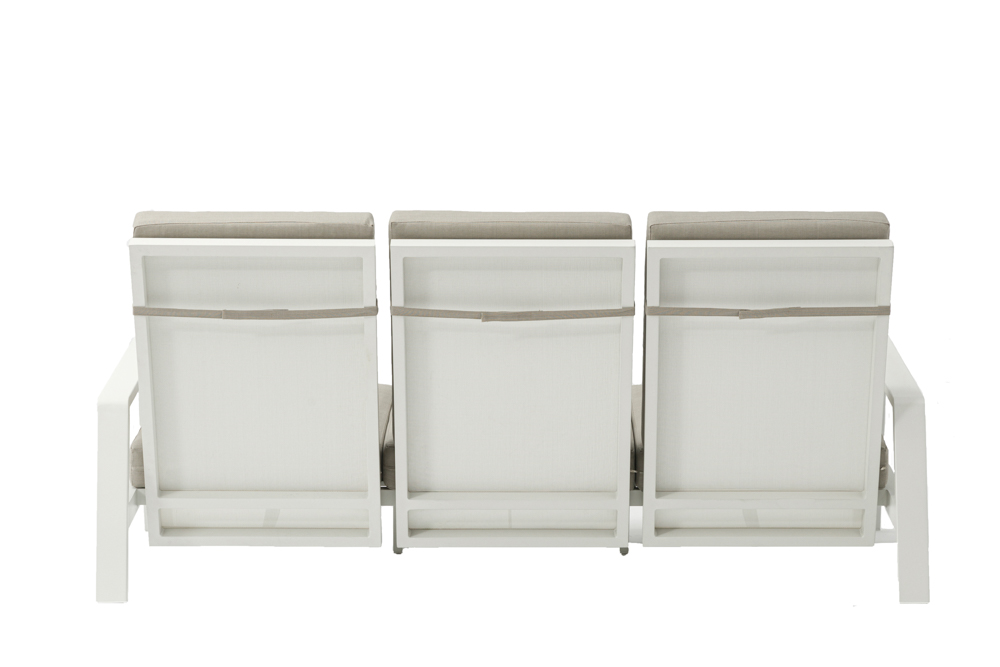 Sofa 3 plazas Albury aluminio blanco