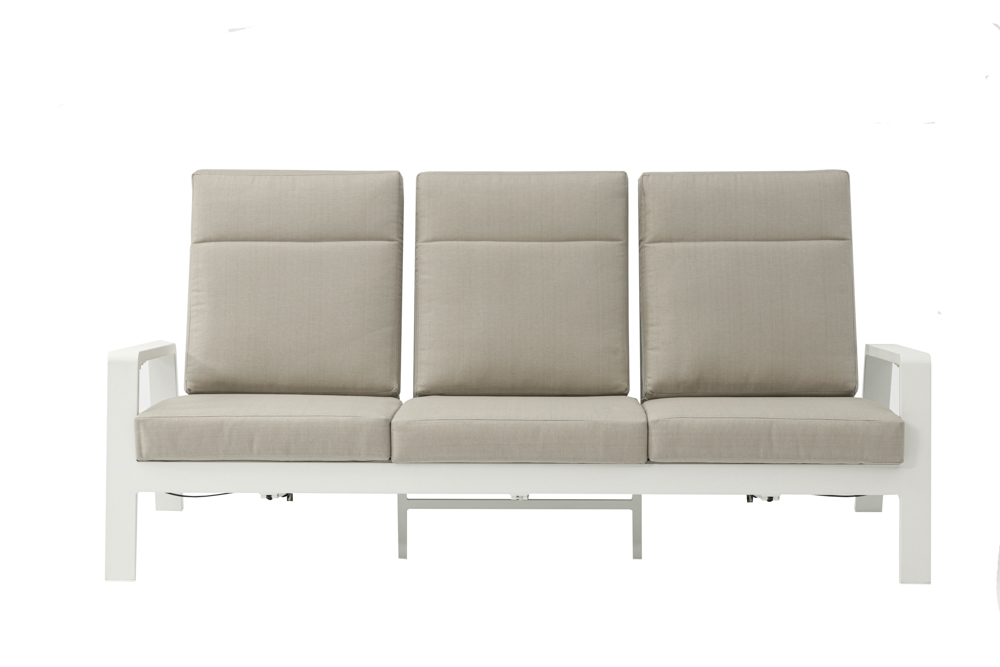 Sofa 3 plazas Albury aluminio blanco