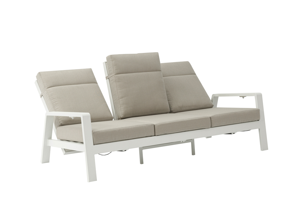 Sofa 3 plazas Albury aluminio blanco