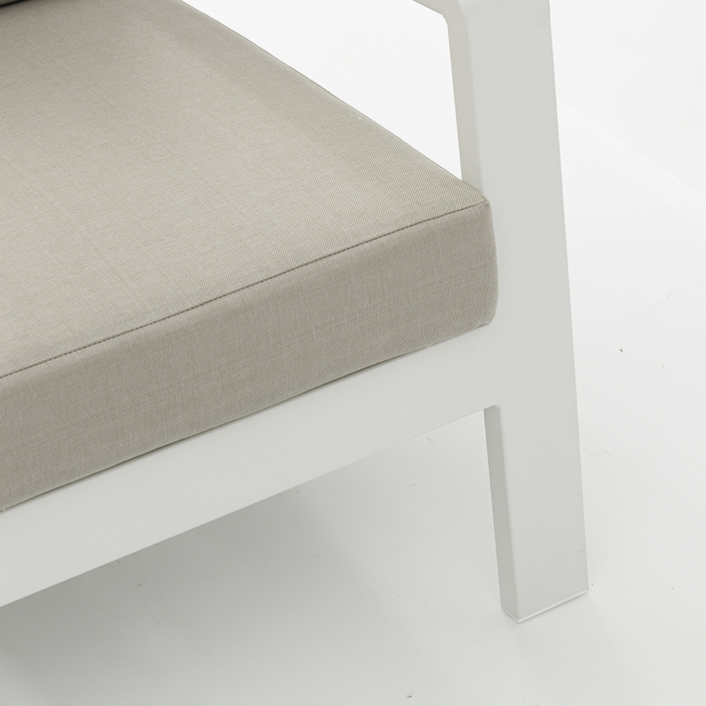 Sofa 3 plazas Albury aluminio blanco