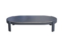 Mesa de centro Babylon. Aluminio gris antracita y top ceram. Gris marino moteado