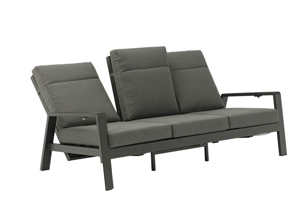 Sofa 3 plazas Albury aluminio antracita