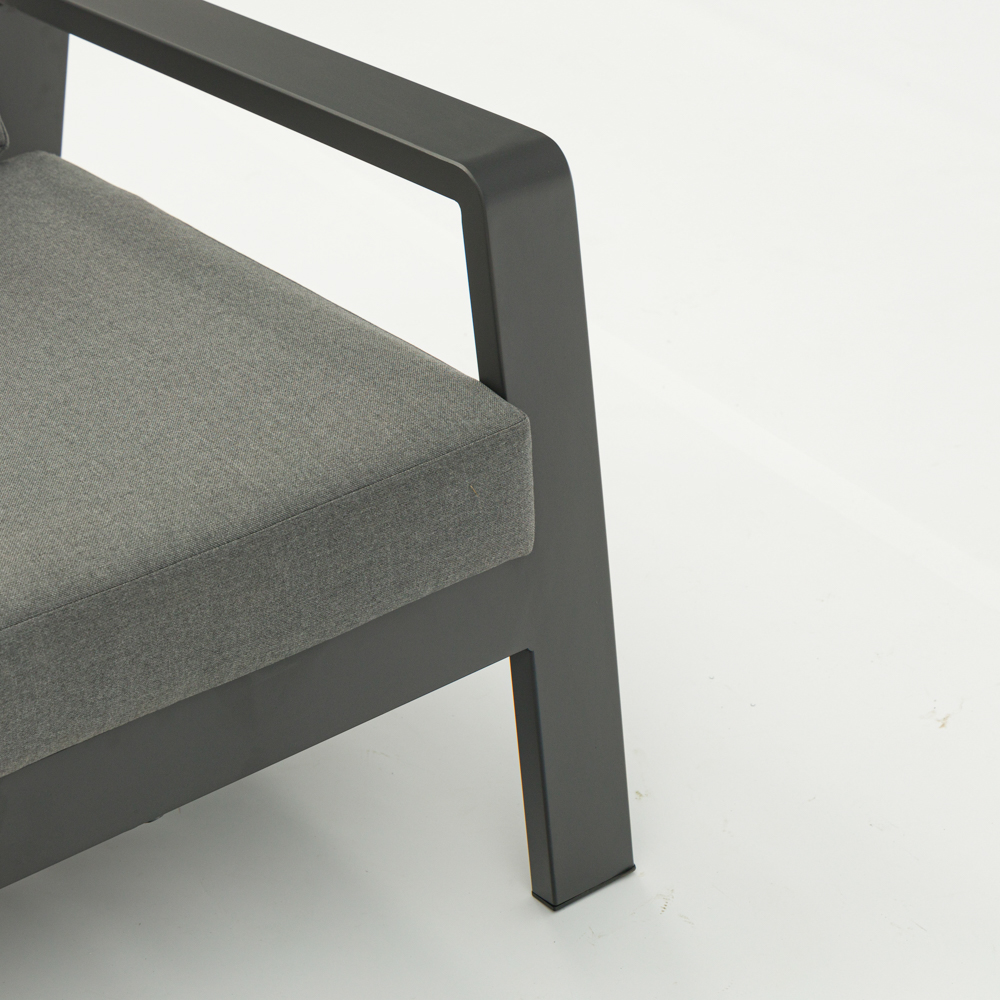 Sofa 3 plazas Albury aluminio antracita