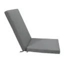 Coussin pour assise et dossier hauts, 50x115x5 cm, couleur gris foncé.