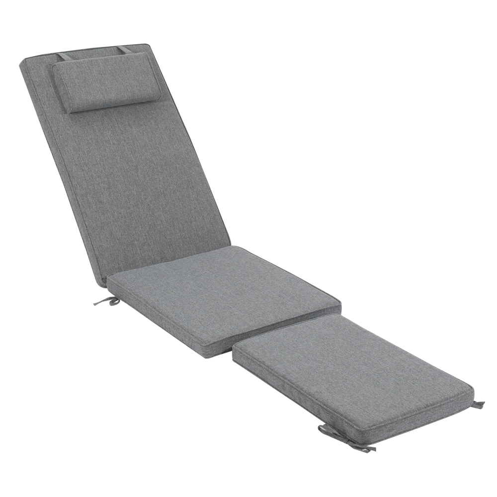 Cojín para tumbona Danao 50x190x5 cm color gris oscuro.