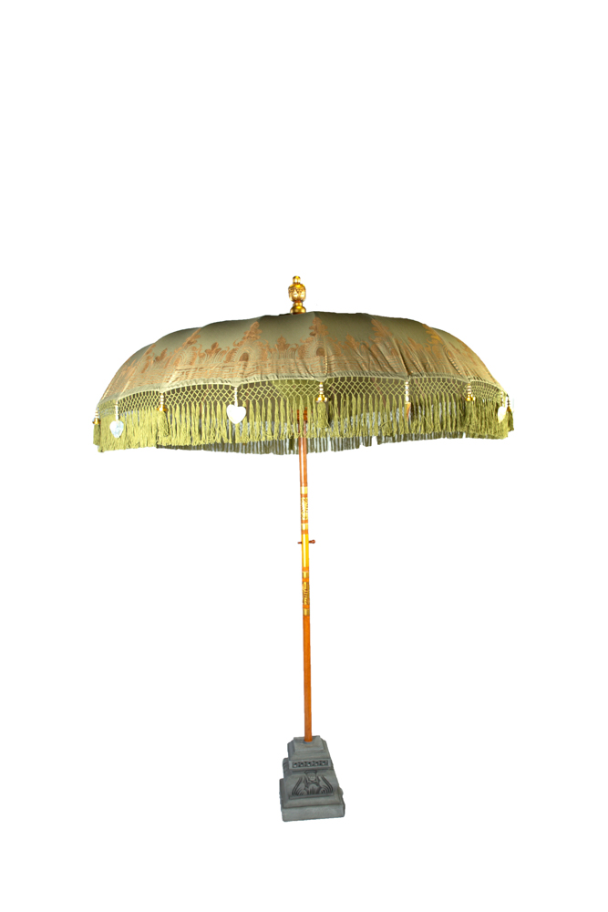 Balinese parasol Nirvana khaki colour.