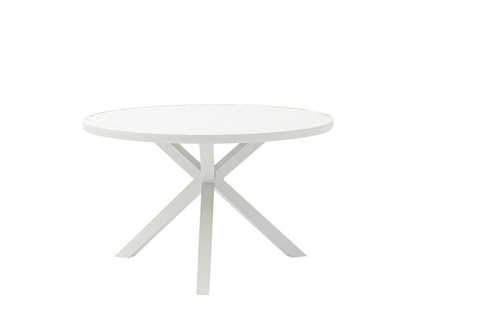 Mesa redonda Yowah aluminio blanco Ø 120 cm