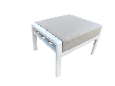 Repose-pieds Albury en aluminium blanc avec coussin gris clair