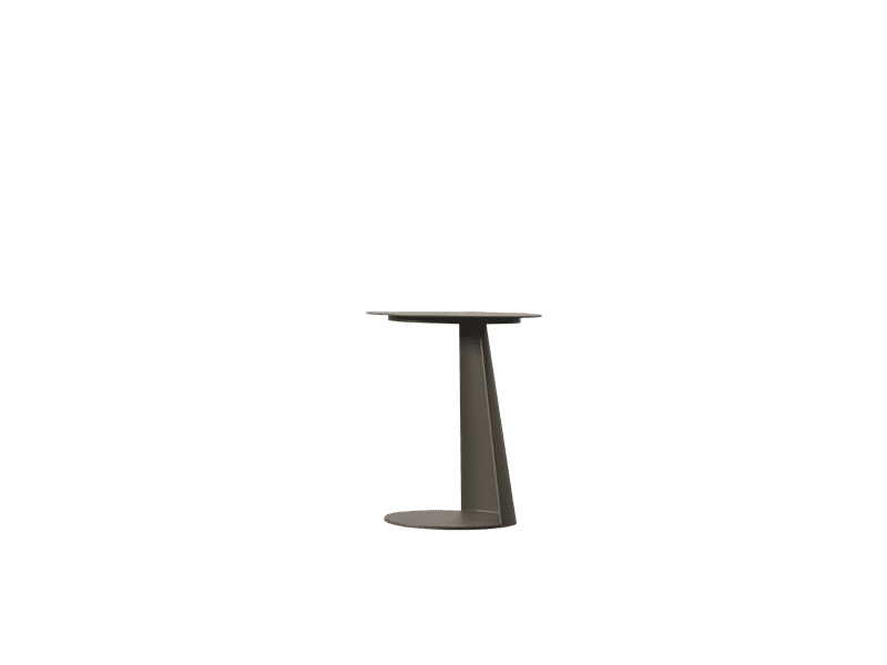 Mesita lateral redonda Corinto aluminio taupe