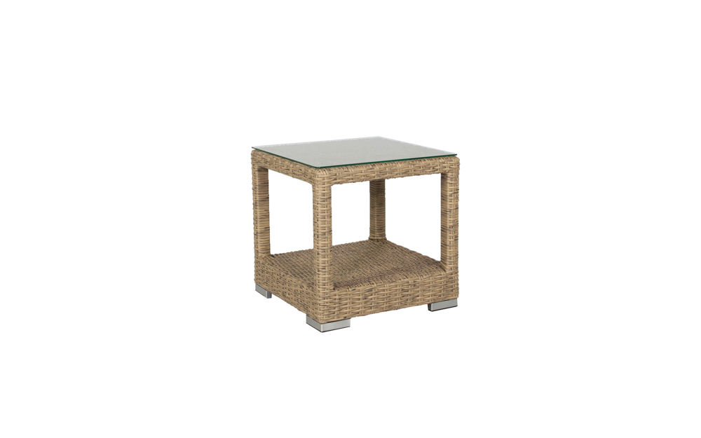 California aluminum and synthetic rattan side table