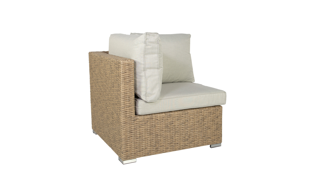 California corner sofa in aluminum and synthetic rattan