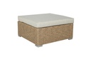 California aluminium and synthetic rattan table / Pouf with 5 mm tempered glass.