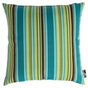 Coussin décoratif à rayures multicolores, 45x45x12 cm.